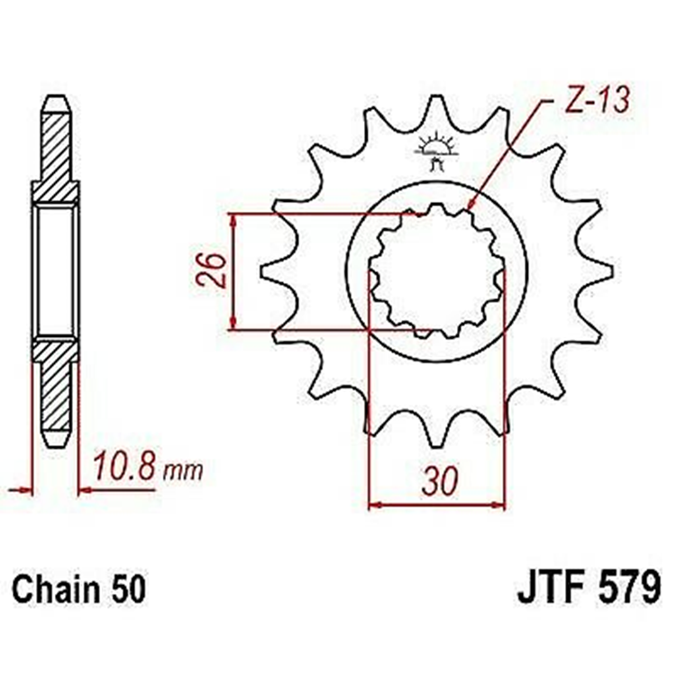 PION JT 579 de acero con 16 dientes CON GOMA